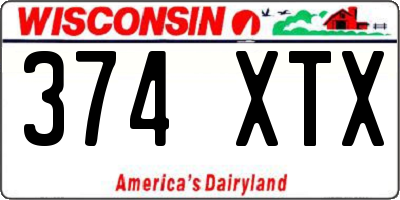 WI license plate 374XTX