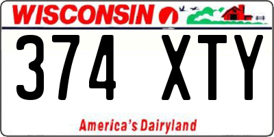WI license plate 374XTY