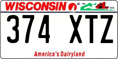 WI license plate 374XTZ