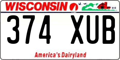 WI license plate 374XUB