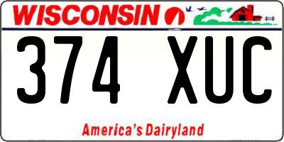 WI license plate 374XUC