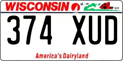 WI license plate 374XUD
