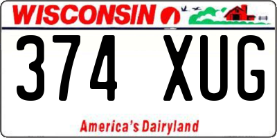 WI license plate 374XUG