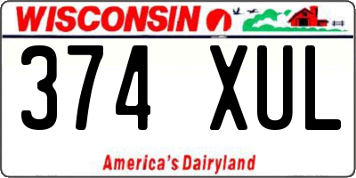 WI license plate 374XUL