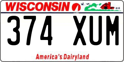 WI license plate 374XUM