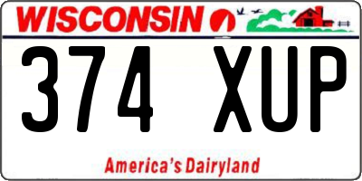WI license plate 374XUP