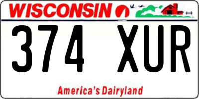 WI license plate 374XUR