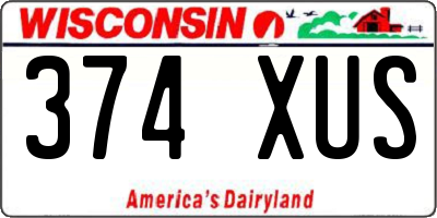 WI license plate 374XUS