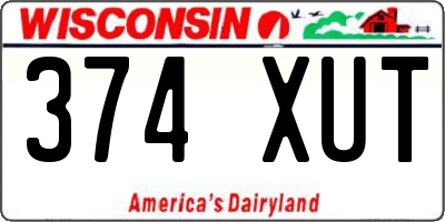 WI license plate 374XUT