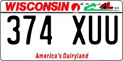 WI license plate 374XUU