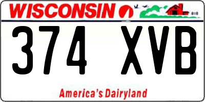 WI license plate 374XVB