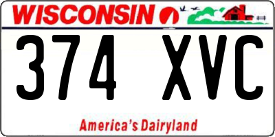 WI license plate 374XVC