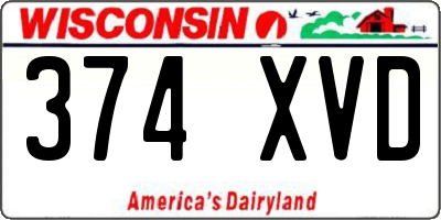WI license plate 374XVD