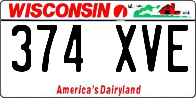 WI license plate 374XVE