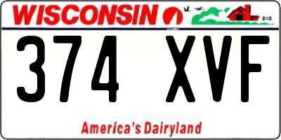 WI license plate 374XVF
