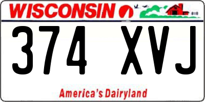 WI license plate 374XVJ