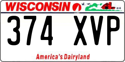 WI license plate 374XVP