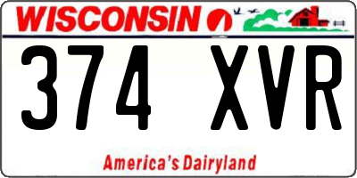 WI license plate 374XVR