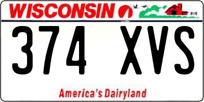 WI license plate 374XVS