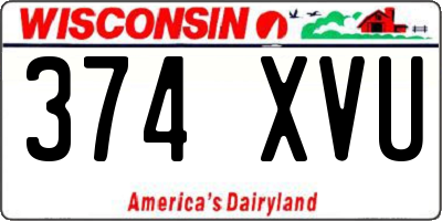 WI license plate 374XVU