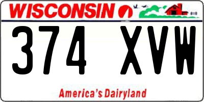 WI license plate 374XVW