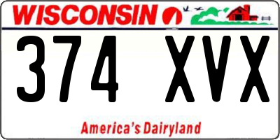 WI license plate 374XVX