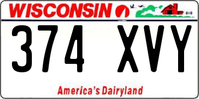 WI license plate 374XVY