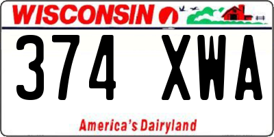 WI license plate 374XWA