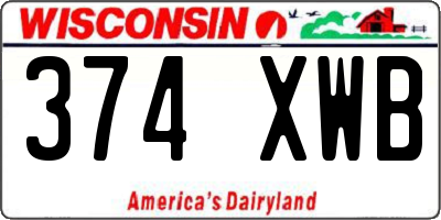 WI license plate 374XWB