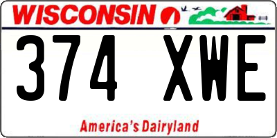 WI license plate 374XWE