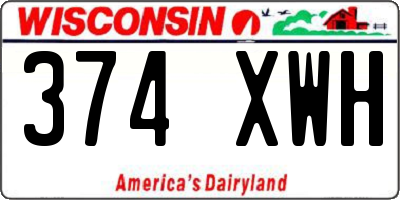 WI license plate 374XWH