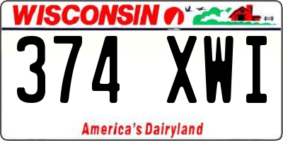 WI license plate 374XWI