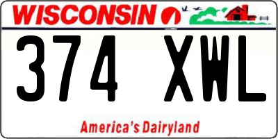WI license plate 374XWL