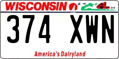 WI license plate 374XWN