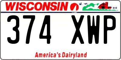 WI license plate 374XWP