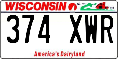 WI license plate 374XWR