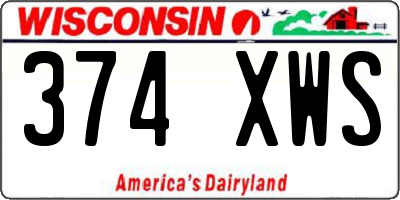 WI license plate 374XWS