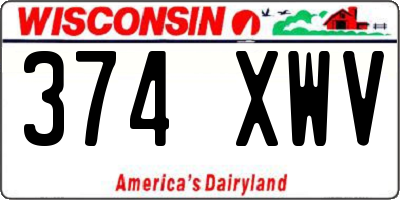 WI license plate 374XWV