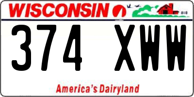 WI license plate 374XWW