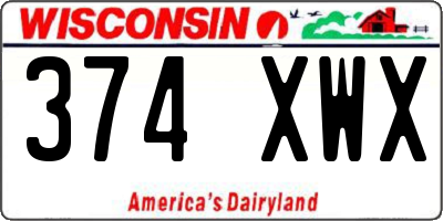 WI license plate 374XWX