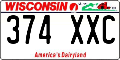 WI license plate 374XXC