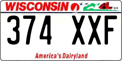 WI license plate 374XXF