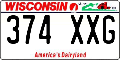 WI license plate 374XXG