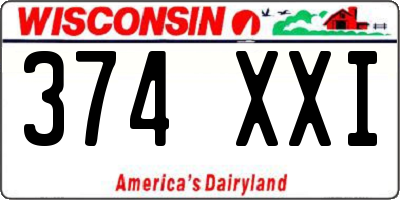 WI license plate 374XXI