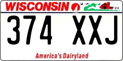 WI license plate 374XXJ