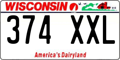 WI license plate 374XXL