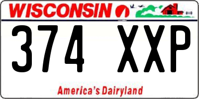 WI license plate 374XXP