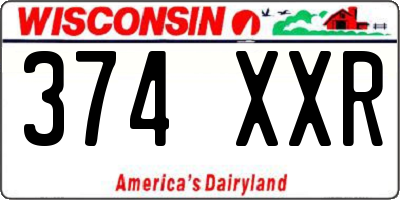 WI license plate 374XXR