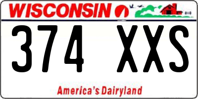 WI license plate 374XXS