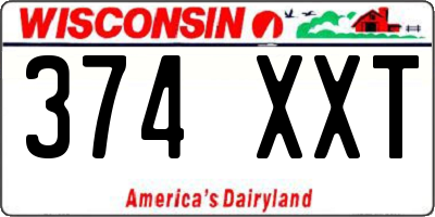 WI license plate 374XXT